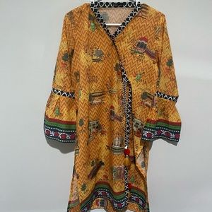 Printed yellow kurti